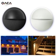 QACA alluminio LED Deck Light Outdoor Patio Yard Fence apparecchio di illuminazione Pathway Door lampade da parete graph100mm IP65 AC/DC12V 2W 180LM
