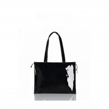 KOKOPEAS Eco Friendly Tote Shopping Bag Women Reusable Waterproof PVC Shoulder Bag Large Capacity London Style Handbag