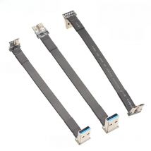 3-300CM USB 3.0 USB-A to Micro-B Ribbon Flat Cable Male to Male FPC USB 3.0 Type A Micro B 90 Degree Angle Connector Up Downward
