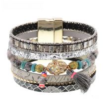 WELLMORE bohemia bracelets for women Leather bracelet natural stone beaded bracelets fashion jewelry women bracelets wholesale