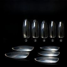 1bag/lot 200pcs Single Size Elegant Long Oval Full Cover Nail Tip Fake Gel Art Acrylic Manicure ABS Transparent Salon Fake Nails