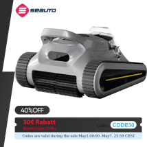 Seauto Robot aspirapolvere per piscina senza fili 180 minuti che corrono a parete per piscine fuori terra e interrate fino a 2150 mq. piedi.