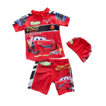 Swimsuit Boy Two Piece Suits Short Sleeve Sunscreen Quick Drying Swimwear Children Cool Cartoon Beachwear Bathing Suit
