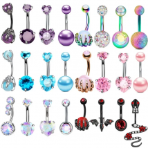 4PC Claw Belly Button Piercing Set Surgical Steel Crystal Belly Piercing Bulk Women Bee Navel Bar Pack Cz Belly Ring Lot Ombligo