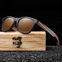 GM Polarized Sunglasses for Boys and Girls with Recycled Frames and Color Wood Temples Gift carton