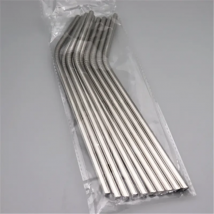 10PCS Fatube stainless steel Straw Curved Straws Straight  Silvery