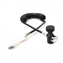 HPA CO2 Coil Remote Hose Thick Line With Slide Check , Quick Disconnect , 2000PSI Gauge