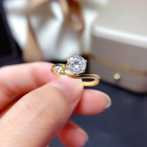 New Design engagement ring moissanite ring for women jewelry  real 925 sterling silver 1 carat gem shiny  party gift