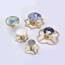 Brass Furniture Handles Base Plate Elegant Door Knobs and Handle for Cabinet Kitchen Cupboard Drawer Pulls