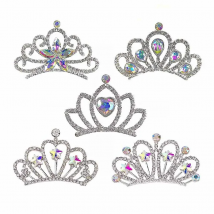 5Pcs Rhinestone Crown Embellishments Flatback Buttons Crowns Hair Bowknot Flower Wedding Decoration DIY Craft Supplies