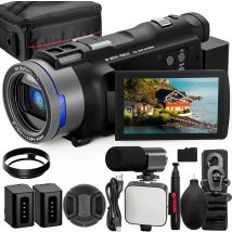 NBD 4K Camcorder Video Camera with 48MP Vlogging Camera With Wi-Fi & App Control,Video Recorder with 3X Battery Life, 16X Zoom