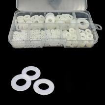1150/700/500pc Boxed Plastic Nylon Flat Washer Plain Spacer Insulation Gasket Ring Assortment Kit Set M2 M2.5 M3 M4 M5 M6 M8 M10