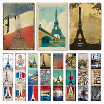 Putuo Decor Paris Vintage Tin Sign Plaque Metal Retro British Coffee Bar House Home Living Room Decorative Wall Poster