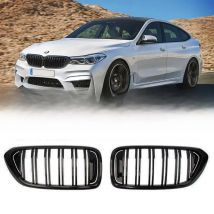 2PCS Car Front Kidney Grills Double Line Slat Racing Grille For BMW 6 Series GT G32 630I 640I 640I 620D 640D XDrive 2017-2019