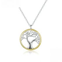 WOSTU 2019 New Arrival 925 Sterling Silver Tree for life Necklace Chain Link For Women Wedding Necklace Luxury Jewelry CQN367
