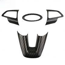 4Pcs Carbon Fiber Steering Wheel Panel Cover Trim Sticker for Ford Focus 3 MK3 2015 - 2018 Steering Wheel Sequins Accessories