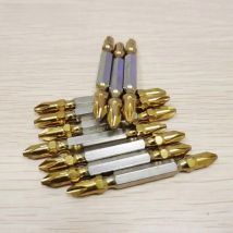 PH2 Magnetic Cross Double Head Screwdriver Bits 65mm Phillips Titanium Coated Electric Hex Shank Screw Driver Drill Bit