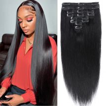 Gerader Clip in Haar verlängerung menschliches Haar brasilia nischer Clip in 8 teile/satz voller Kopf remy natürliche Farbe weiches Gefühl Haar für Frauen