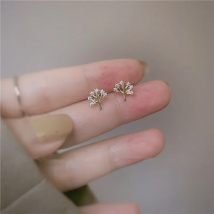 925 Sterling Silver Korean Exquisite Crystal Tree Life Tree Plating 14k Earrings Women Fashion High-Quality Banquet Gift Jewelry