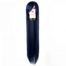 Cosplay Wig Fei-Show Synthetic Heat Resistant Dark Blue 40"/100 CM Costume Party Halloween Carnival Events Long Straight Hair