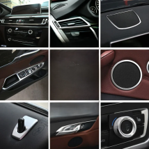 Chrome Car Styling Interior Button Panel Decoration Cover Trim Sticker frame For BMW X5 X6 F15 F16 2014-2019 Auto Accessories
