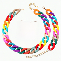 FishSheep Acrylic Chunky Chain Choker Necklace for Women Trendy Bohemain Long Chains Collares Necklaces Set Fashion Jewelry