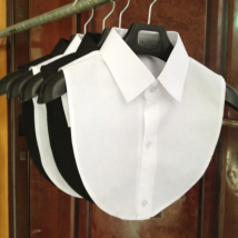 Autumn Women Cotton Lace Fake Collar Blouse Vintage Solid Detachable Shirt Collar False Lapel Blouse Top Clothes Accessories