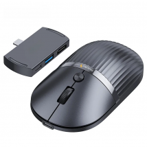 ProtoArc USB C Bluetooth Wireless Mouse Multi-device Rechargeable Laptop HubMouse with USB C Hub Portable Slient Computer Mice