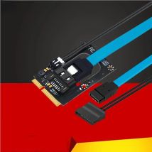 mSATA to SATA Riser Board Adapter with 7pin SATA3.0 Extension 5V Power Supply Cable Mini SATA to SATA Converter for 2.5" SSD HDD