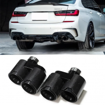 Quad Carbon Fiber Exhaust Tip For BMW G20 G21 330i 330d 330e Muffler Tip Exhaust System Nozzle Exhaust Pipe 2.5'' Inch Tailpipe