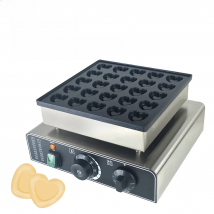 XEOLEO Elektrische 25 Löcher herzförmige Mini-Pfannkuchenmaschine 850 W Waffeleisen Dutch Poffertjes