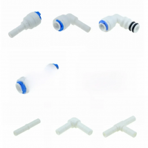 Reverse Osmosis 1/4 3/8 Hose Connection Quick Coupling 1/4 3/8 Stem L Straight Tee RO Water Aquarium Plastic Joint Pipe Fitting