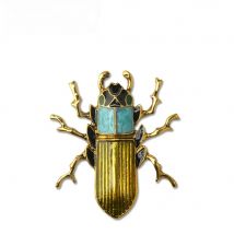 2025 Gold Alloy Men's Brooch Retro Cockroach Insect Beetle Design Accessory X1794 Trendy Pin Broaches for Fashionable Gentlemen