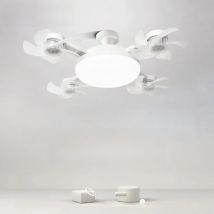 Modern Creative LED Ceiling Fan with Light High Wind Power Quiet Remote Control Dimming E27 Fan Light Bedroom Dining Room Fan