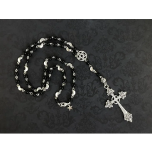 Rosary Necklace Prayer Beads Pentagram Beaded Trad Goth Cross Halloween Pendant Witcher Charm Goth Jewelry Creativity New