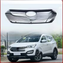 ABS Black Front Grille Around Trim Racing Grills for 2013 2014 2015 2016 Hyundai Santa Fe 3 DM Ix45