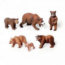 Realistic Woodland Grizzly Bear Toys Figurines Forest Animal Brown Bear Family Figures Home Decor Collection Cake Toppers