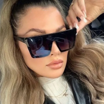 Fashion Square Sunglasses Woman Brand Designer Sun Glasses Female Big Frame One-piece Mirror Gradient Oculos De Sol Feminino