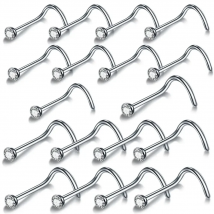 10Pcs/lot Surgical Steel Nose Piercing Stud Earrings Nostril Piercing 18G /20G Crystal Nariz Pirsing Nose Rings for Women