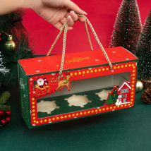 LBSISI Life-Christmas Cupcake Boxes Xmas New Year Family Party Santa Decor Pastry Mousse Cake Pudding Packaging Favor Christmas