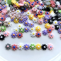 50 pieces 12mm Kawaii lovely mixed color flower flat back resin kaboken scrapbook DIY jewelry craft decorative accessories