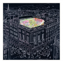 Manual Hand Rolled Twill Silk Scarf Women Night City Print Square Scarves Echarpes Curled Foulards Femme Wrap Bandana Hijab 90CM