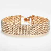 16mm Big Women Men Vintage Bangle Bracelet 585 Rose Gold Color Watch Band Chain Fashion Party Wedding Jewelry CB44