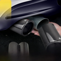 SUMSOO 1 Pcs Real Carbon Fiber Car Exhaust Muffler Tail Tip Cover Modified Part universal car modify for VW Tollswagen