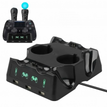 4 in 1 Controller Charging Dock Station Stand for Playstation PS4 PSVR VR Move Quad Charger for PlayStation Controller