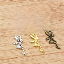 40pcs 19x8mm Antique Silver Plated Bronze Gold Angel Girl With Wings Handmade Charms Pendant:DIY for bracelet necklace