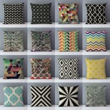 Quality Cozy Popular Geometric Couch Cushion Cover Home Decorative Pillows 45x45cm For Bed Seat Back Cushions Bedding Pillowcase
