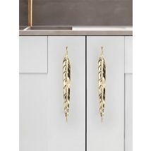 Creative Leaves Gold Furniture Handle Zinc Alloy Cabinet Handles Bronze Kitchen Handle Wardrobe Pull Flower Dresser Drawer Knobs