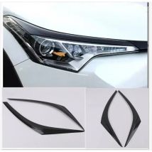 2016 2017 2018 2019 2020 2022 carbon fiber ABS Chrome Front Headlight Cover Trims 2PCS  for Toyota C-HR CHR C HR