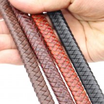 0.5/1meter Vintage Black Brown Real Genuine Leather Cords 8mm 10mm 12mm Flat Leather Cord  for Bracelet Jewelry Making Findings